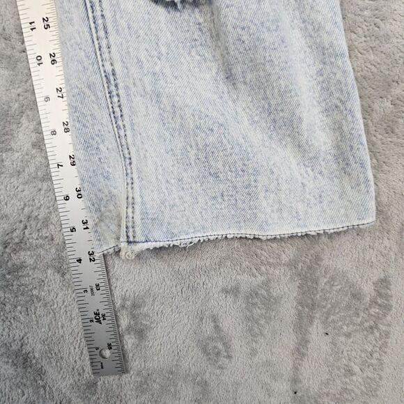 Flamingo Jeans M 28x32 Acid Wash Distressed Destroyed Flared Button Fly Grunge - Picture 7 of 14